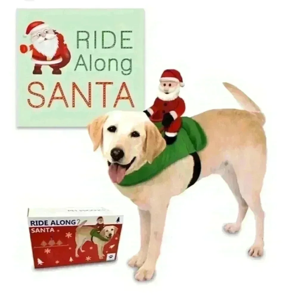 NEW Ride Along Santa Christmas Dog‎ Accessory For Medium Dogs Costume NIB